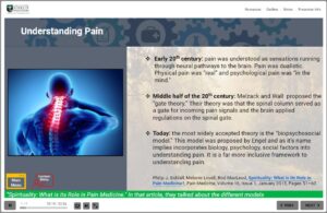 Screenshot of an MTSA module persentation slide titled, "Understanding Pain"